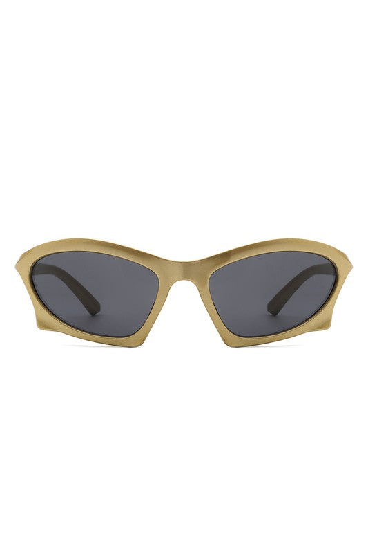 Rectangle Sport Geometric Wrap Around Sunglasses