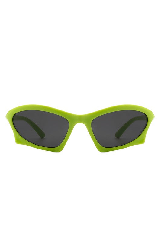 Rectangle Sport Geometric Wrap Around Sunglasses