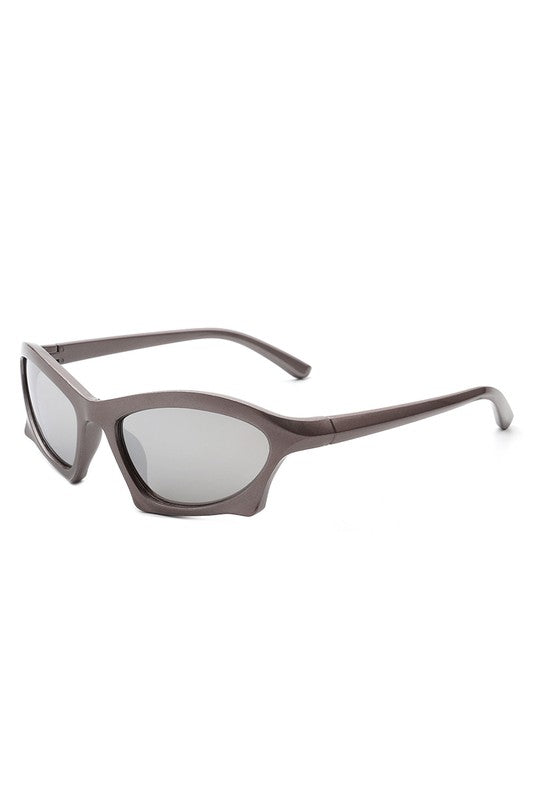 Rectangle Sport Geometric Wrap Around Sunglasses