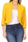 Solid, waist length, collarless blazer cardigan