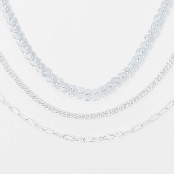 Chevron Chain Anklet, Set of 3