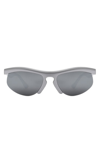 Rectangle Half Frame Sport Square Sunglasses