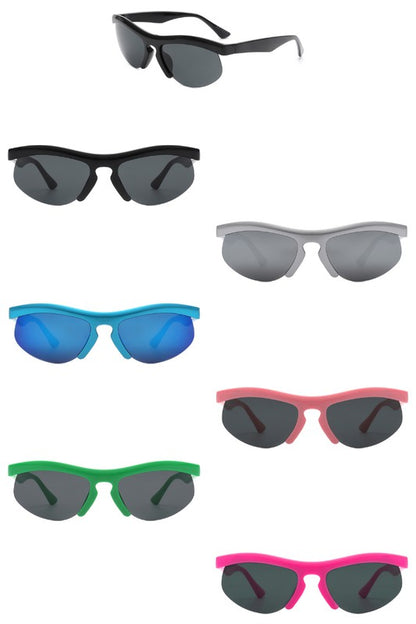 Rectangle Half Frame Sport Square Sunglasses