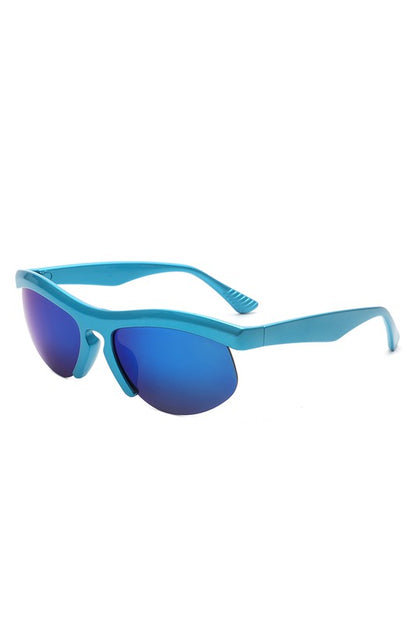 Rectangle Half Frame Sport Square Sunglasses