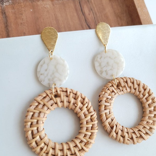 Lana Earrings - Dark Rattan