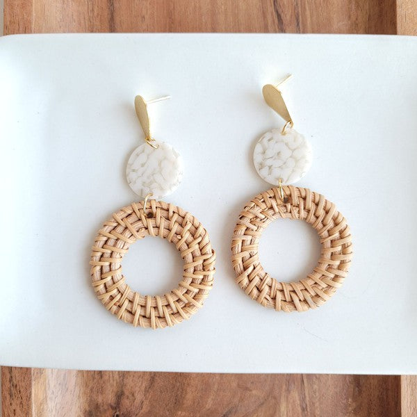 Lana Earrings - Dark Rattan