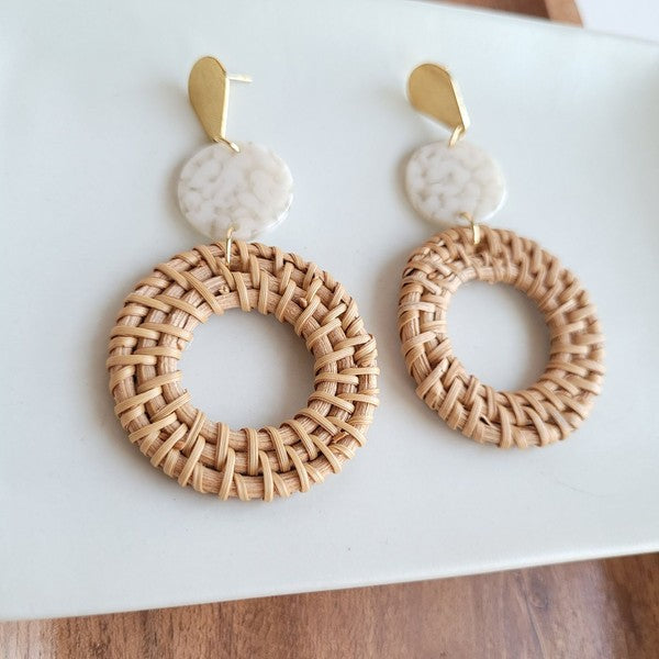 Lana Earrings - Dark Rattan