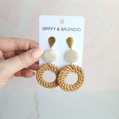 Lana Earrings - Dark Rattan