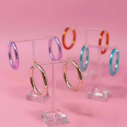 Colored Tube Hoop Earrings