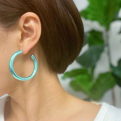 Colored Tube Hoop Earrings