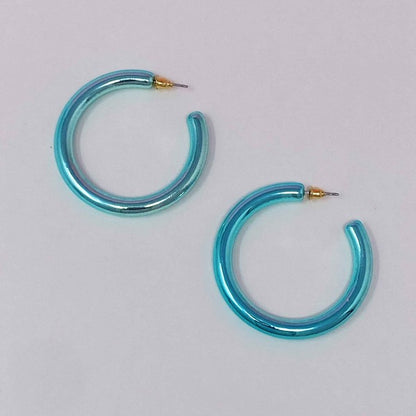 Colored Tube Hoop Earrings