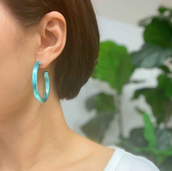 Colored Tube Hoop Earrings