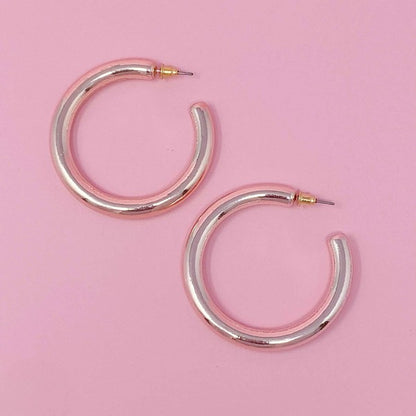 Colored Tube Hoop Earrings