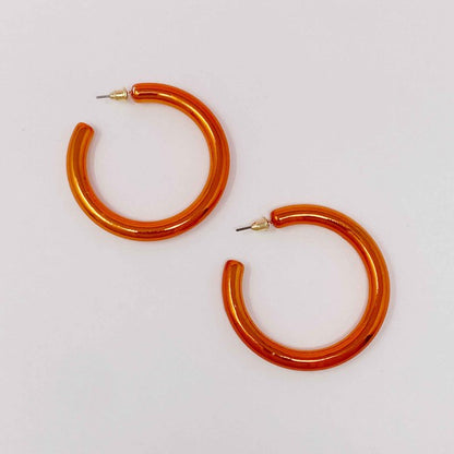 Colored Tube Hoop Earrings