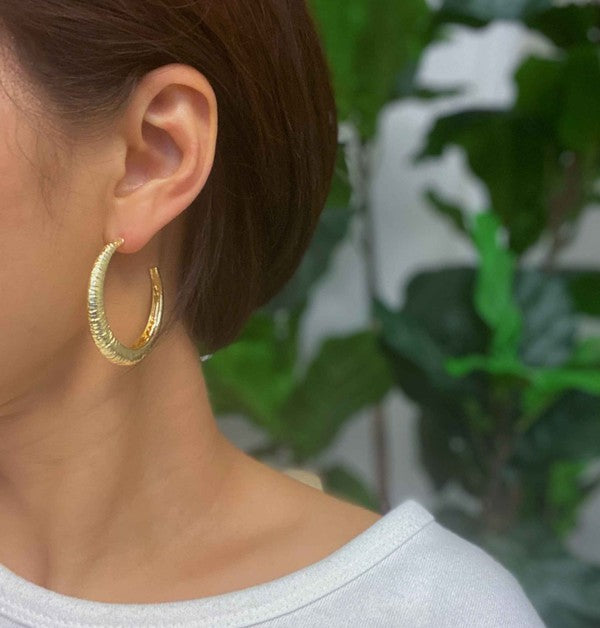 Textured Daily Hoop Earrings