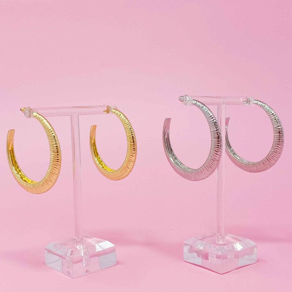 Textured Daily Hoop Earrings