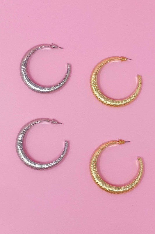 Textured Daily Hoop Earrings