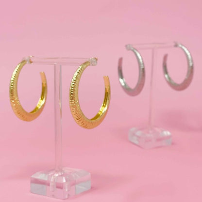 Textured Daily Hoop Earrings