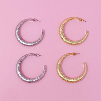 Textured Daily Hoop Earrings