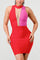 TWO TONE CONTRAST MINI BANDAGE DRESS