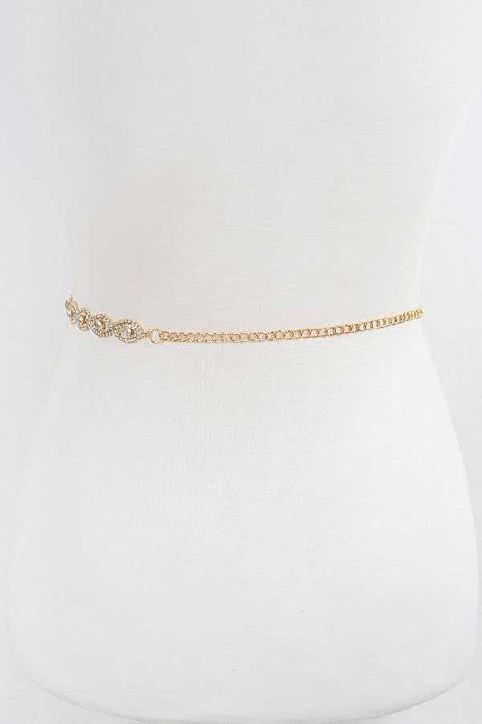 Rhinestone Fashion Chain Belt