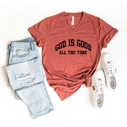 God Is Good All The Time Short Sleeve V-Neck