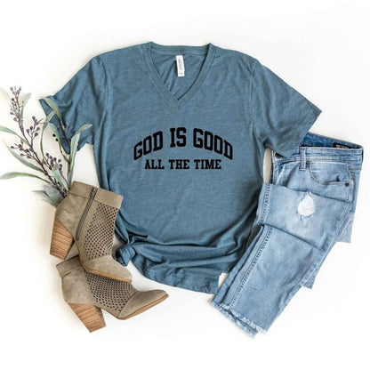 God Is Good All The Time Short Sleeve V-Neck