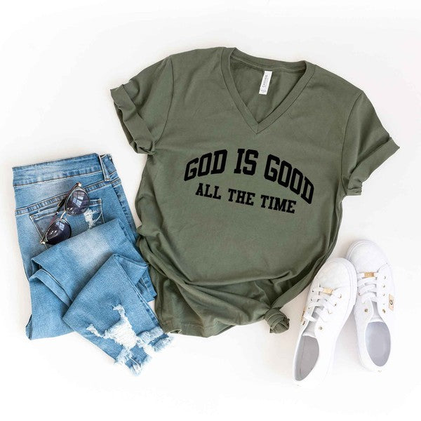 God Is Good All The Time Short Sleeve V-Neck