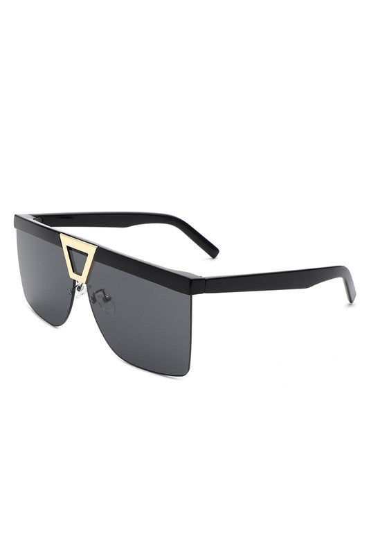 Oversize Half Frame Fashion Square Sunglasses