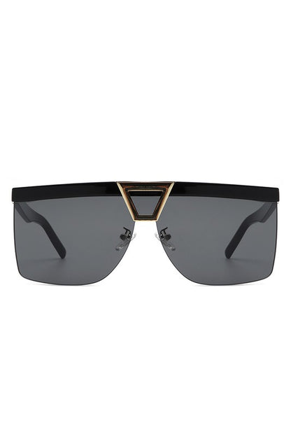 Oversize Half Frame Fashion Square Sunglasses