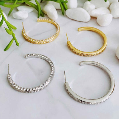 Plain Or Shine Reversible Hoop Earrings