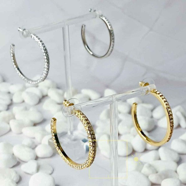 Plain Or Shine Reversible Hoop Earrings