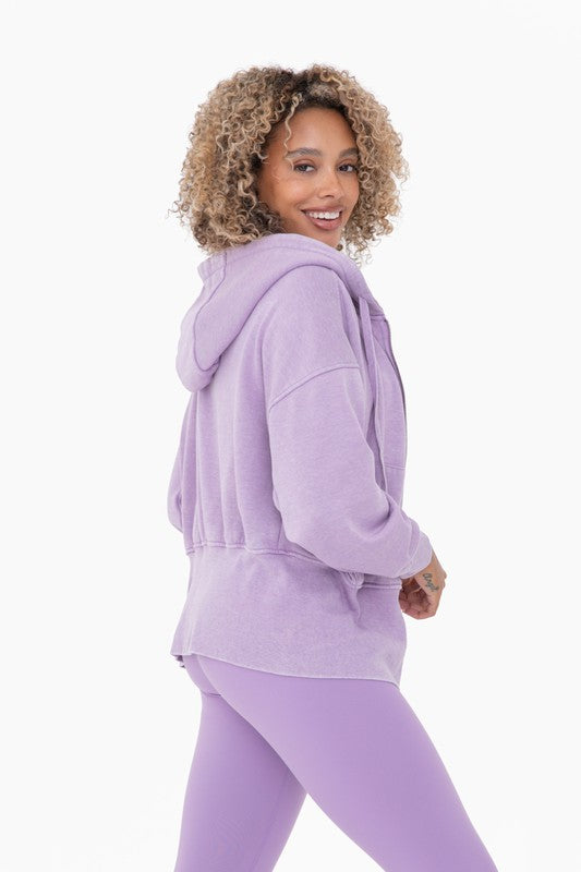 Fleece Hoodie Jacket with Tapered Sleeves