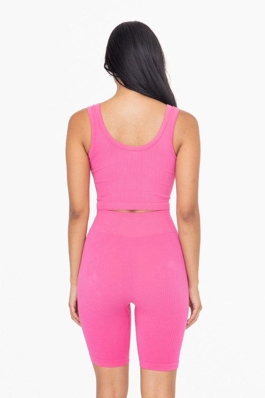 Ribbed Seamless Cropped Tank Top