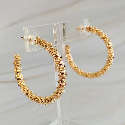 Golden Pebbles Hoop Earrings