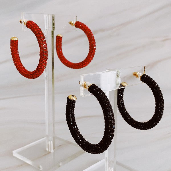 Retro Bling Hoop Earrings