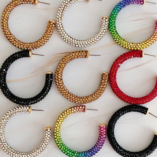 Retro Bling Hoop Earrings