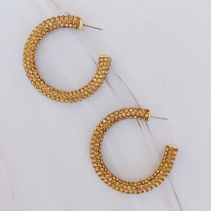 Retro Bling Hoop Earrings