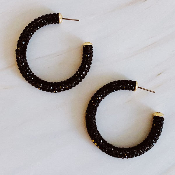 Retro Bling Hoop Earrings