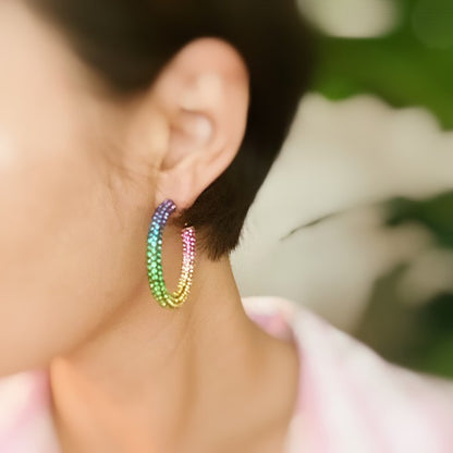 Retro Bling Hoop Earrings