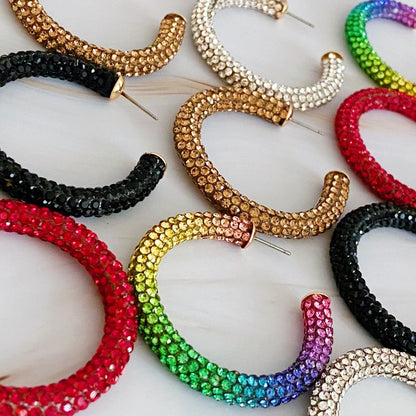 Retro Bling Hoop Earrings