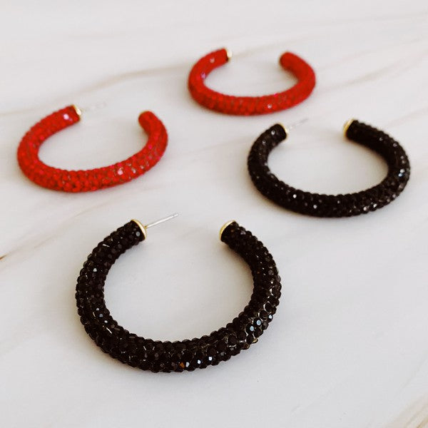 Retro Bling Hoop Earrings