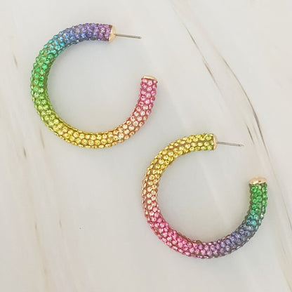 Retro Bling Hoop Earrings