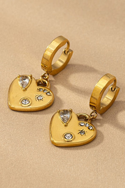 water proof stainless steel huggie with charms