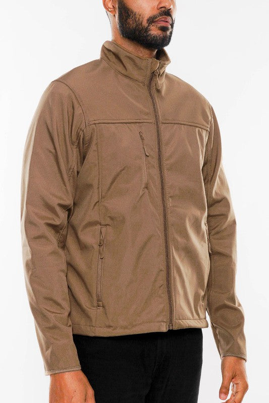 Mens Solid Soft Shell Storm Tech Jacket Coat