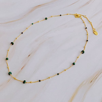 Dainty Precious Stone Bead Necklace