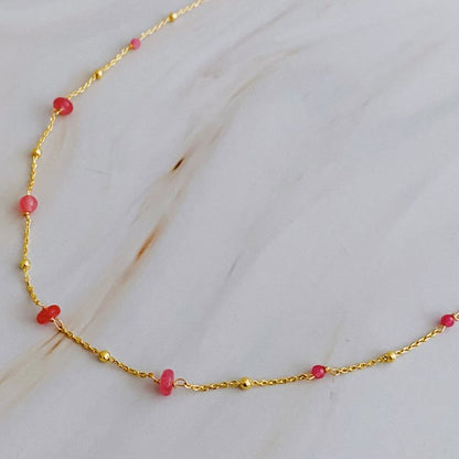 Dainty Precious Stone Bead Necklace