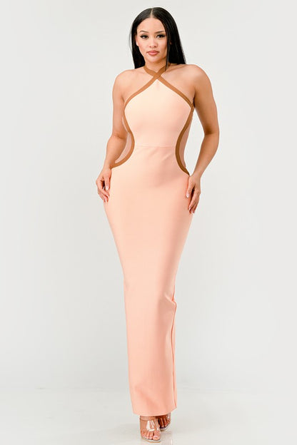 Peaches and Cream Infinity Gown Bandage dress