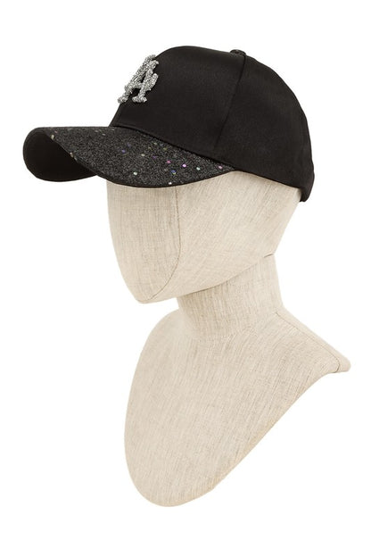 Rhinestone LA Charm Sparkle Baseball Cap