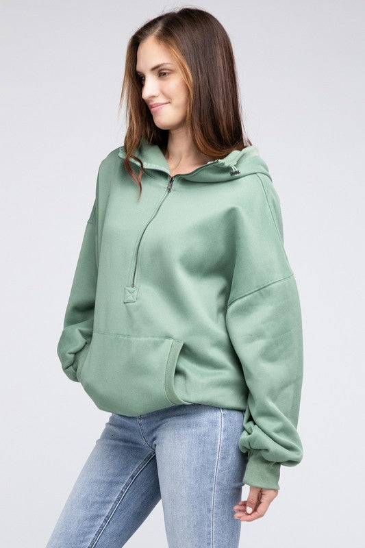 Stitch Detailed Elastic Hem Hoodie